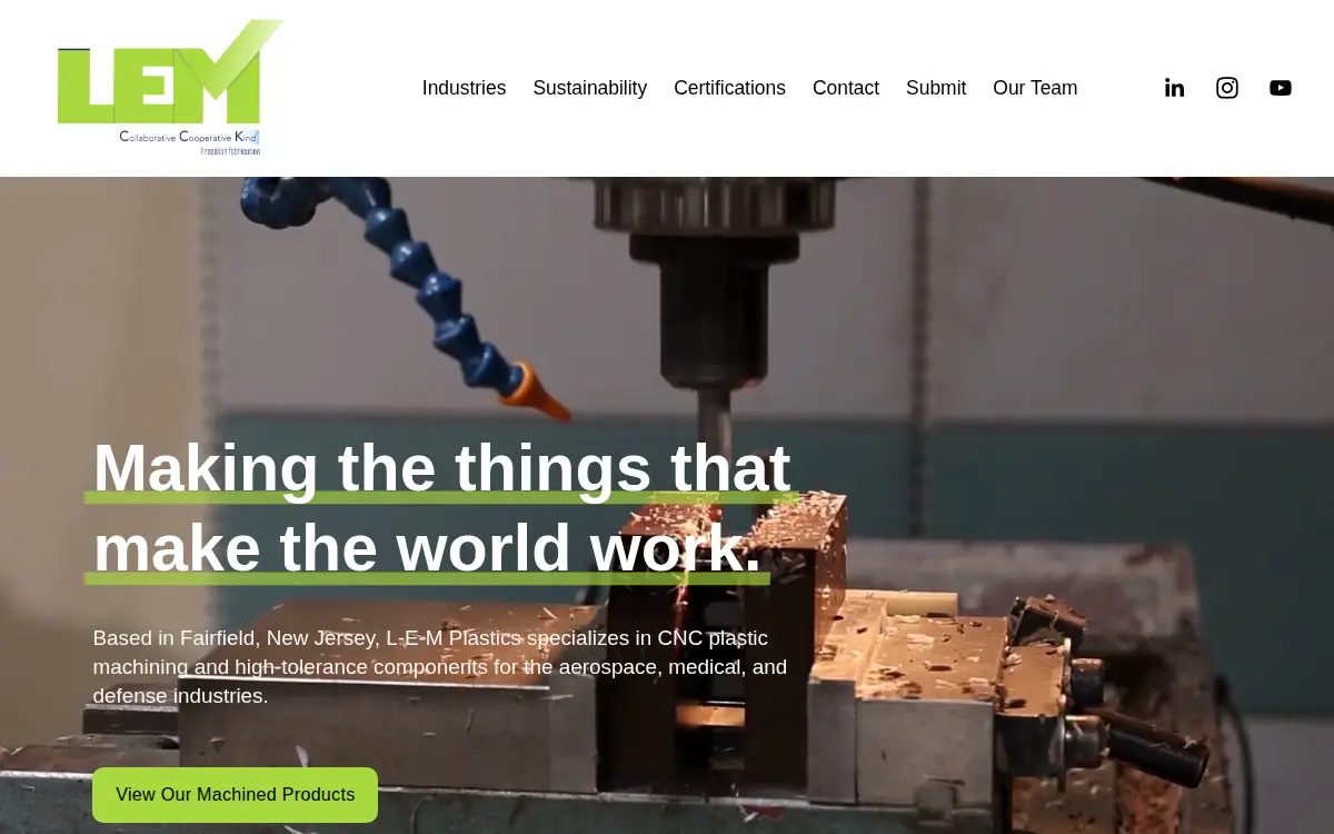 Homepage of L-e-m Plastics & Supply, INC.