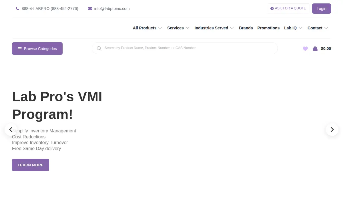 Homepage of Lab-pro, INC.