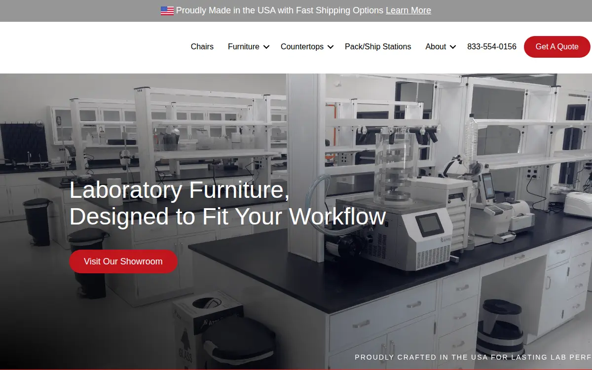 Homepage of Lab Tech Supply Company