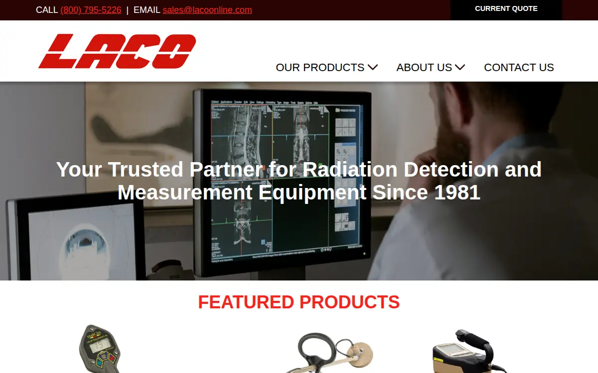 Homepage of Laco, INC.