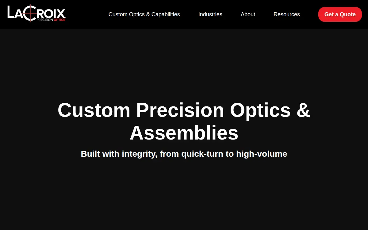 Homepage of Lacroix Precision Optics, INC.
