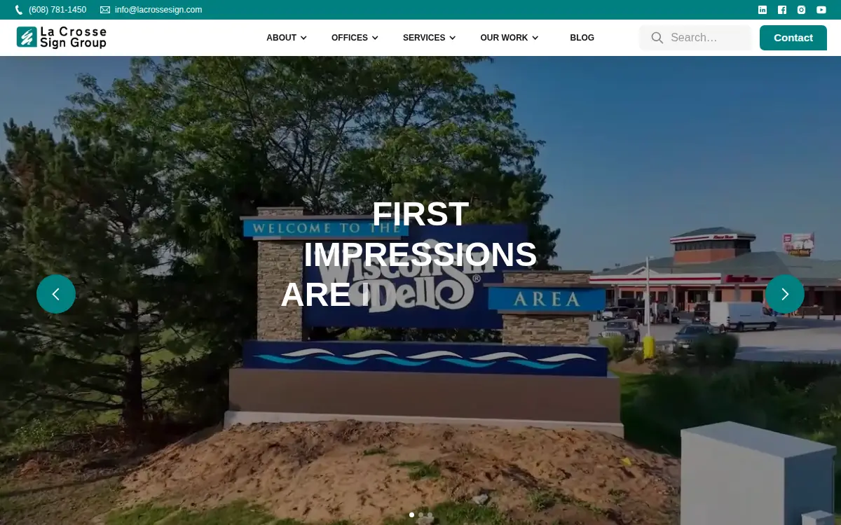 Homepage of La Crosse Sign Co., INC.