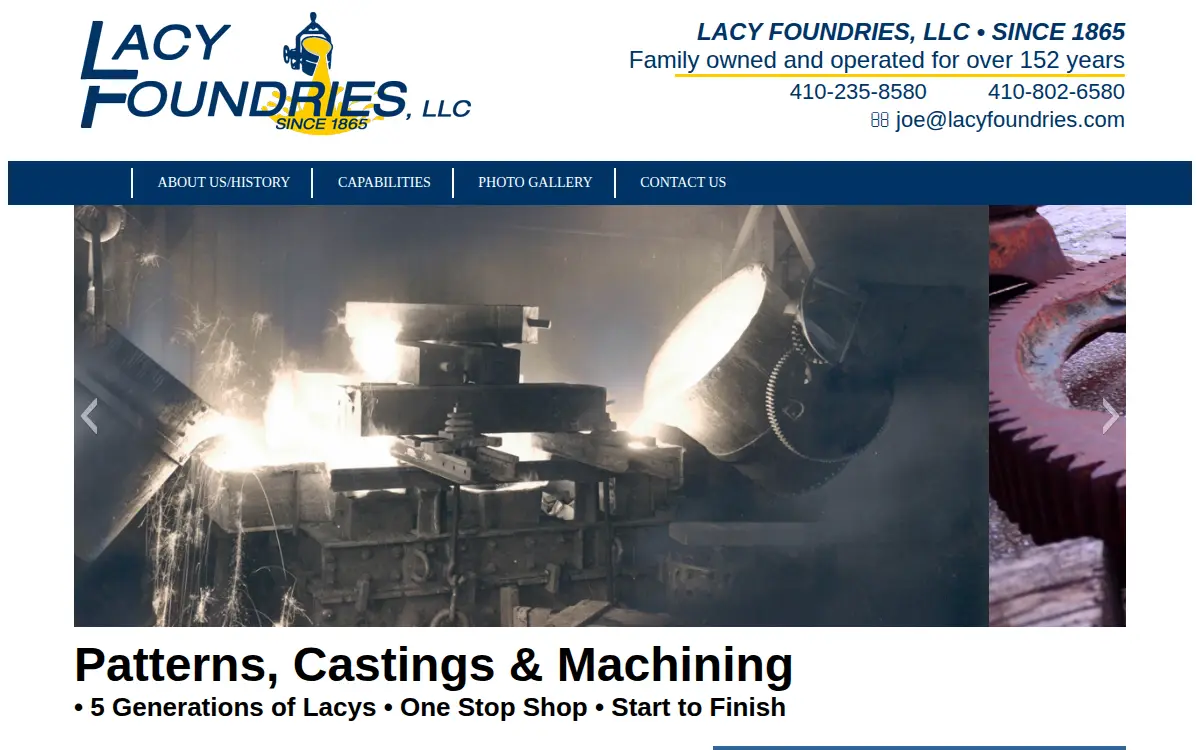 Homepage of Lacy Foundries LLC