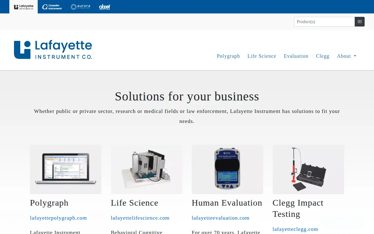 Homepage of Lafayette Instrument Company, LLC