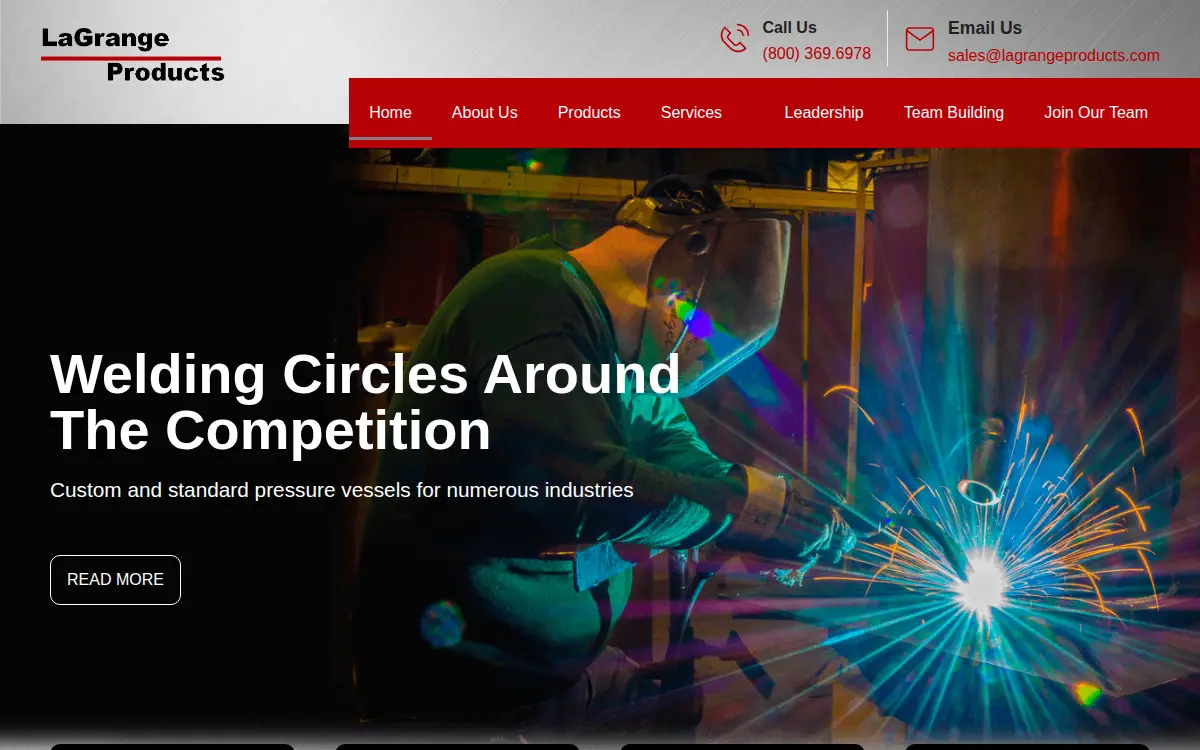 Homepage of Lagrange Products, INC.