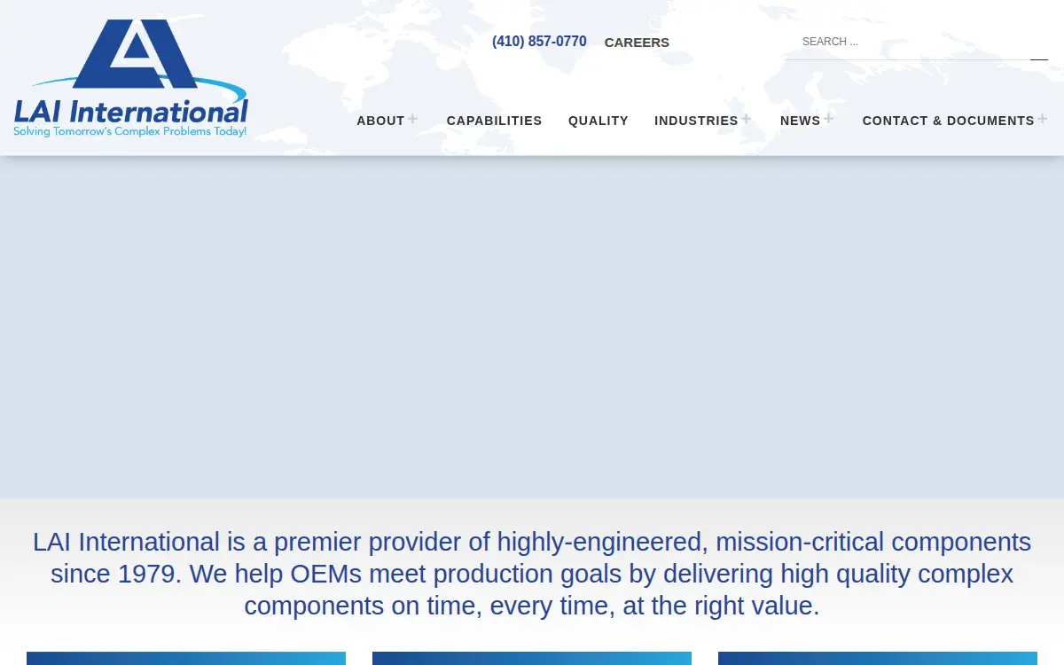 Homepage of Lai International, LLC