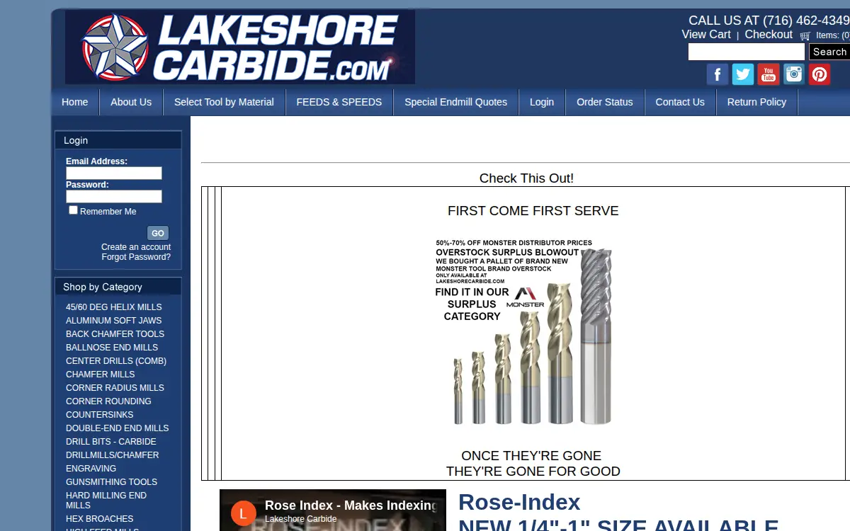 Homepage of Lakeshore Carbide INC