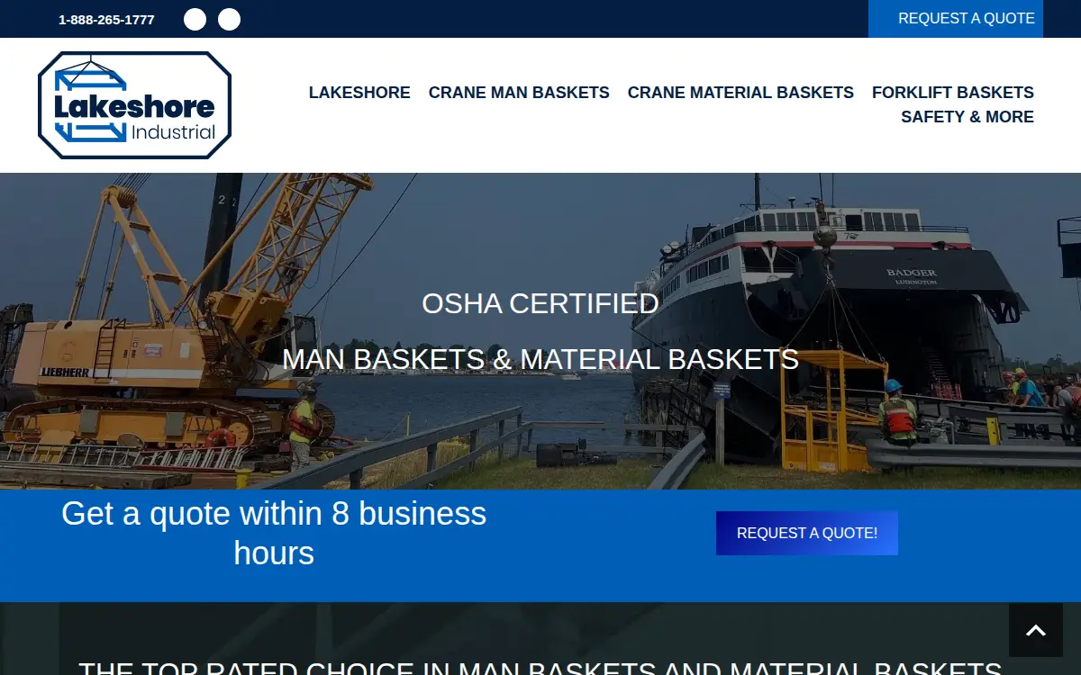 Homepage of Lakeshore Industrial LLC