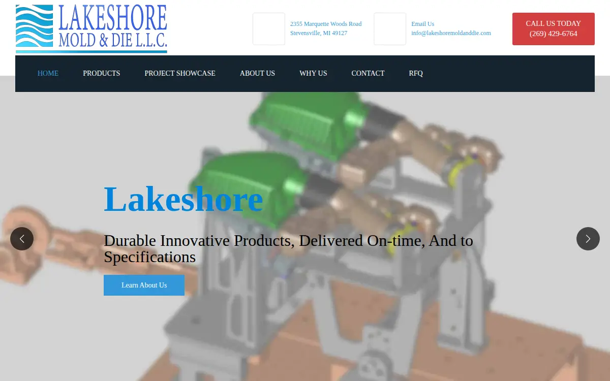 Homepage of Lakeshore Mold & Die LLC