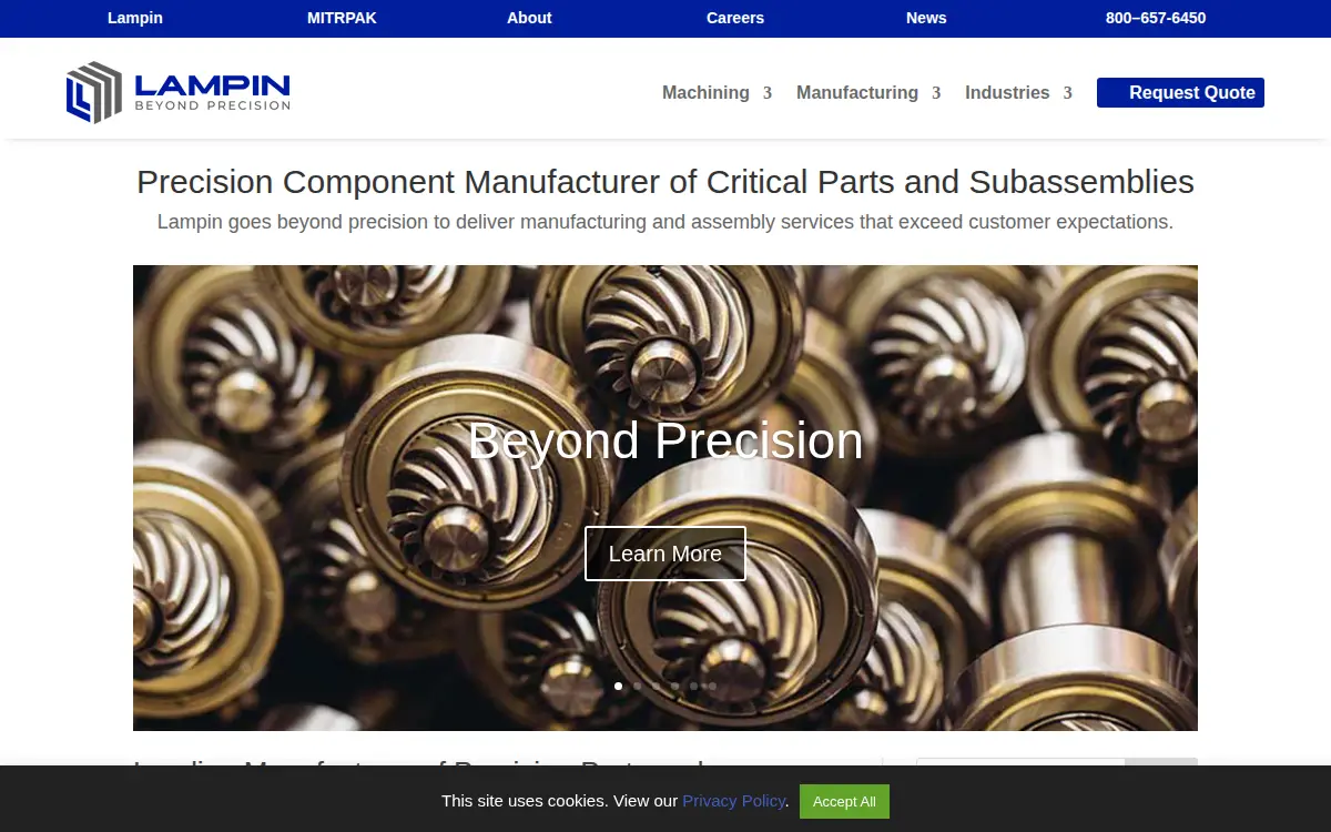 Homepage of Lampin Corporation