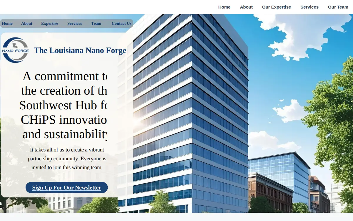 Homepage of The Louisiana Nano Forge INC.