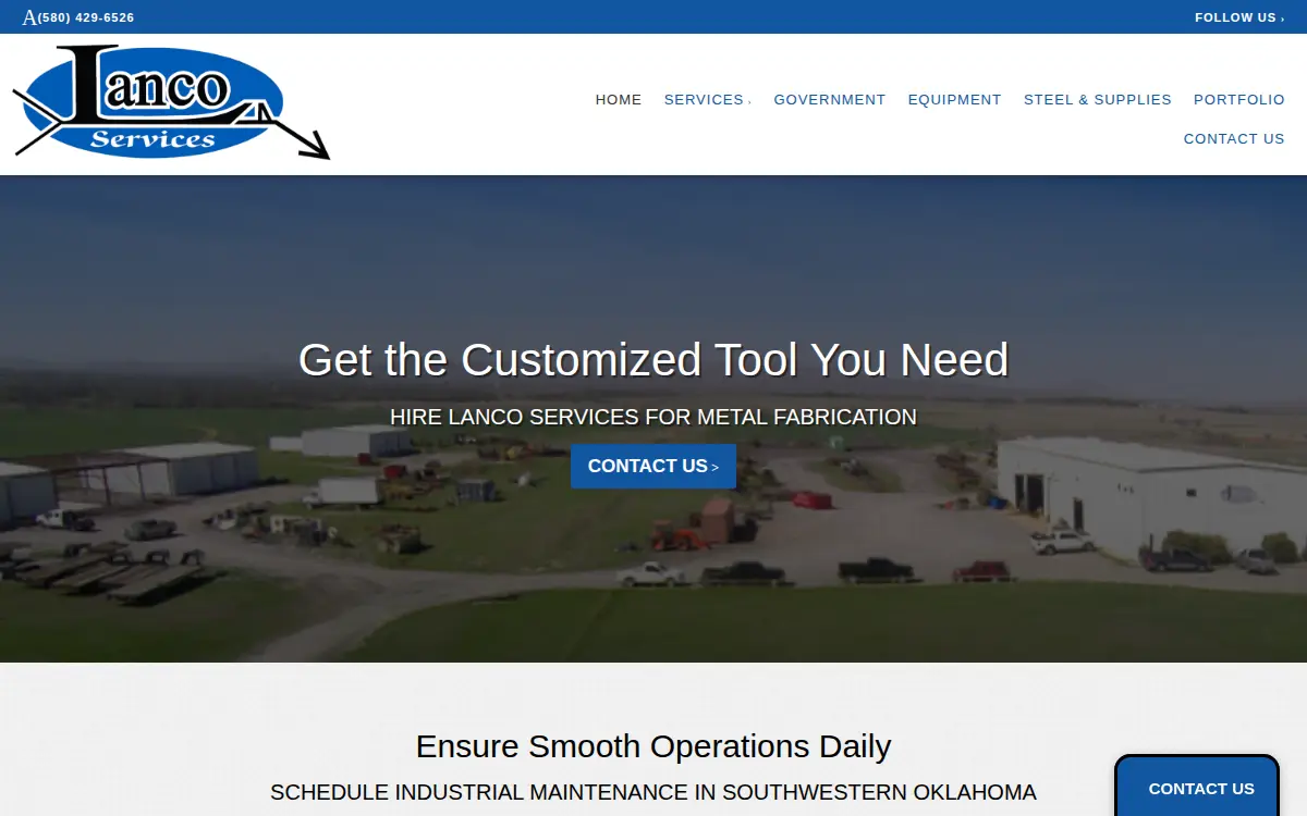 Homepage of Lanco Services, L.l.c.
