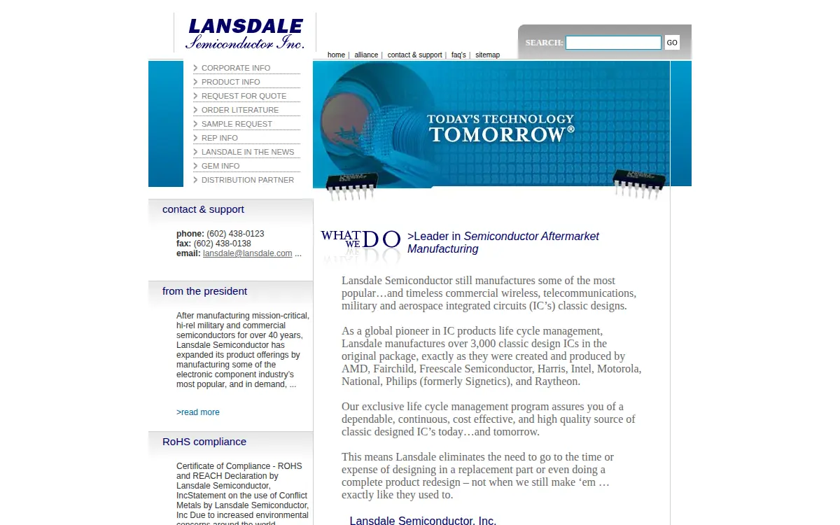Homepage of Lansdale Semiconductor, INC.