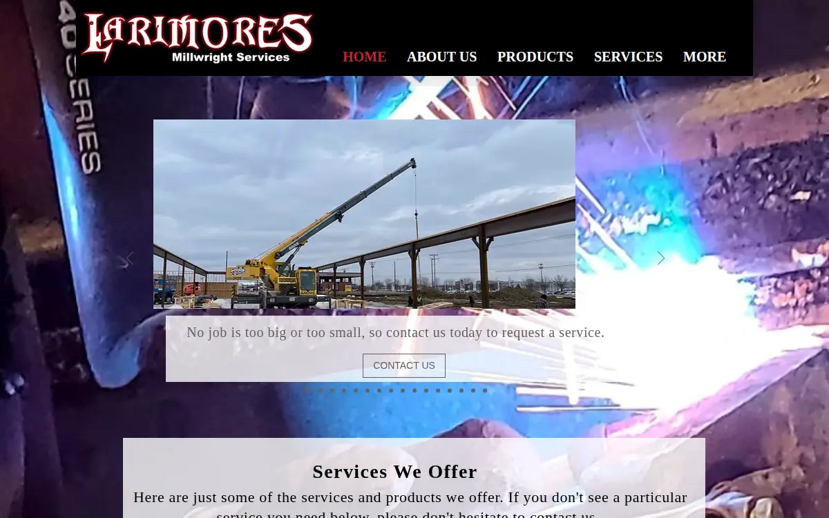 Homepage of Larimore Millwrights Services LLC