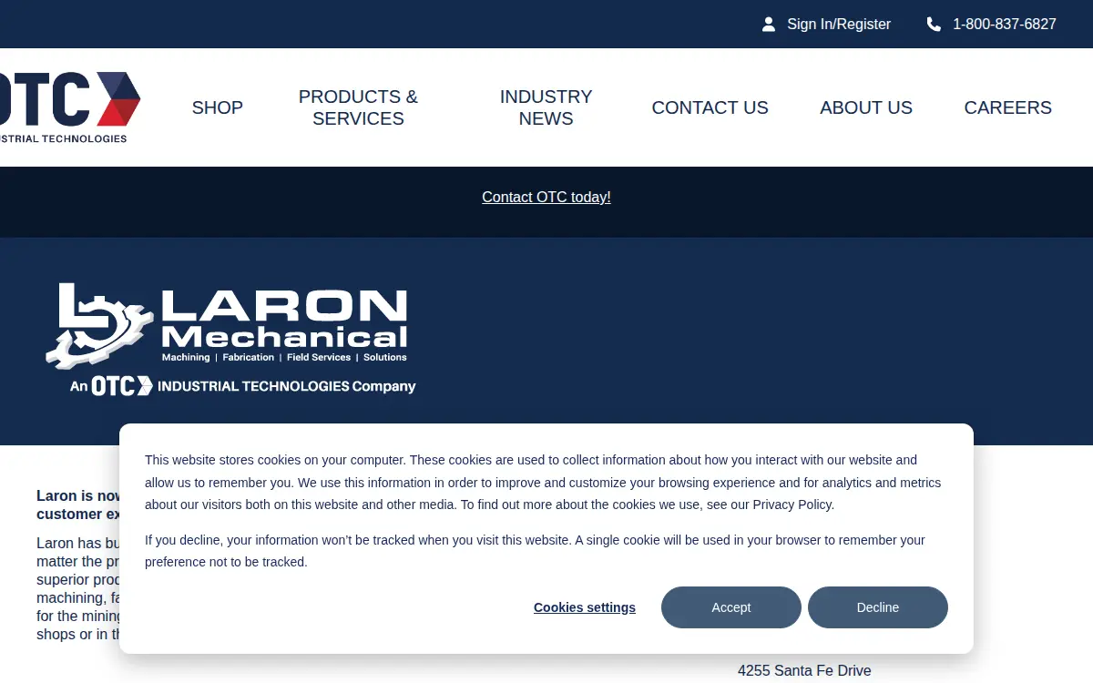 Homepage of Laron, LLC