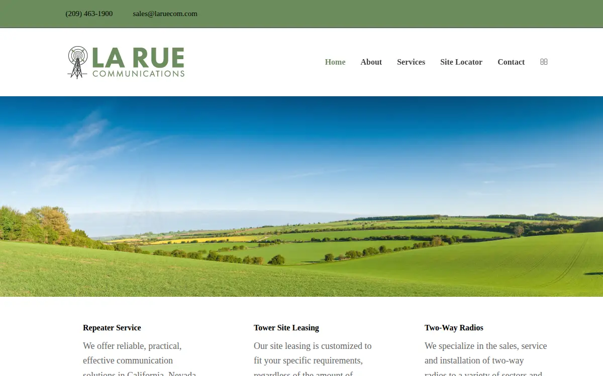 Homepage of La Rue California Sites LLC