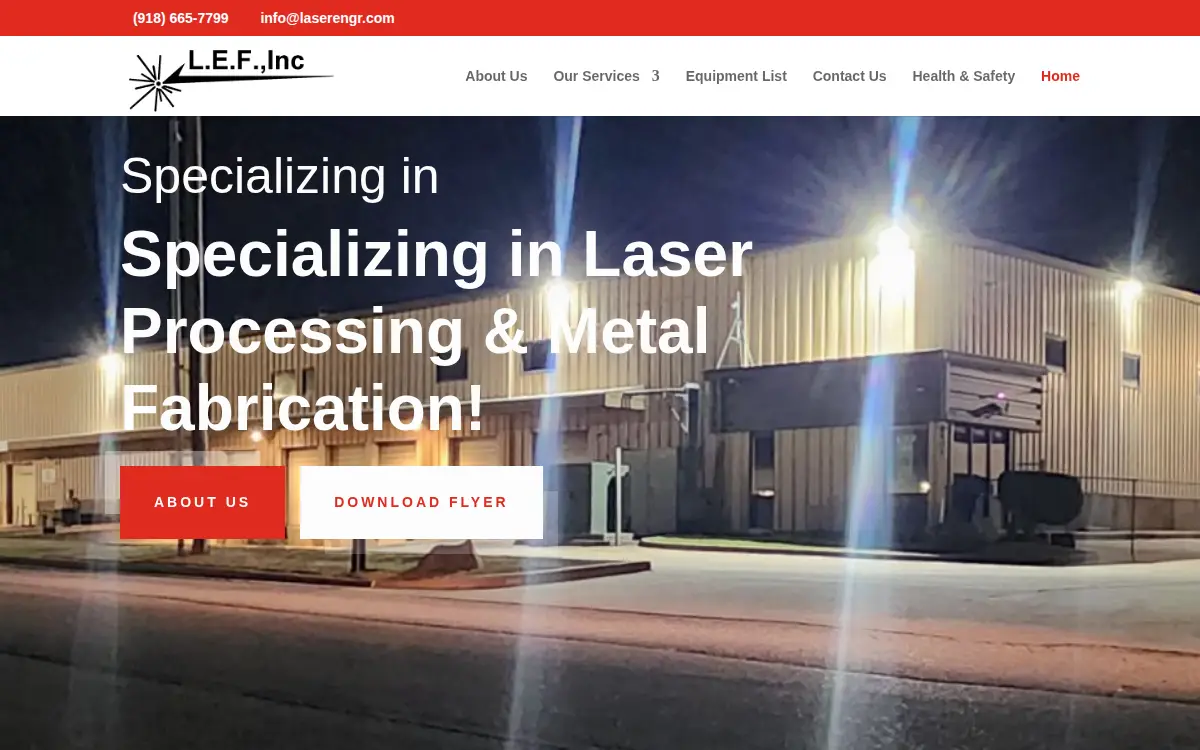Homepage of L. E. F., INC.
