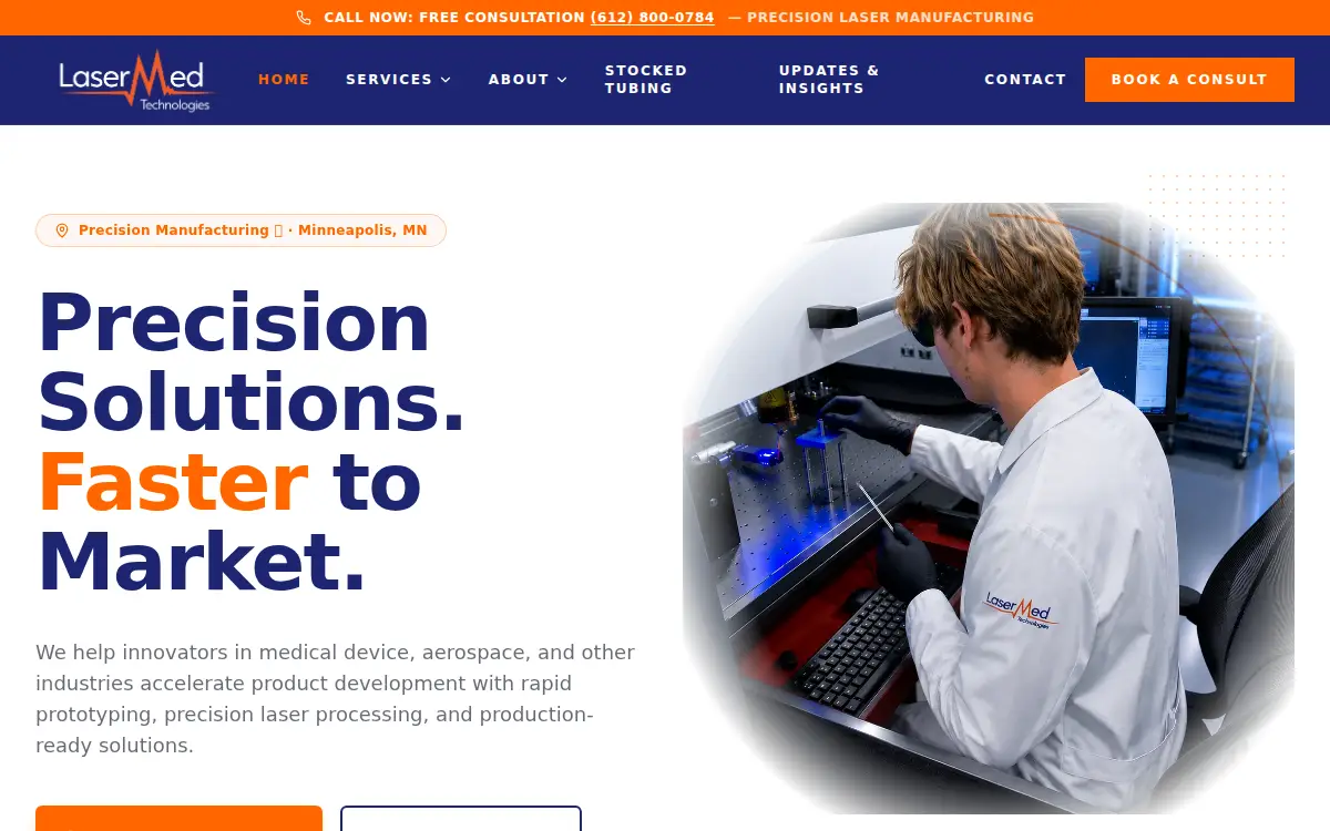 Homepage of Lasermed Technologies LLC
