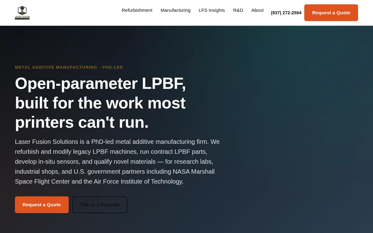 Homepage of Laser Fusion Solutions LLC
