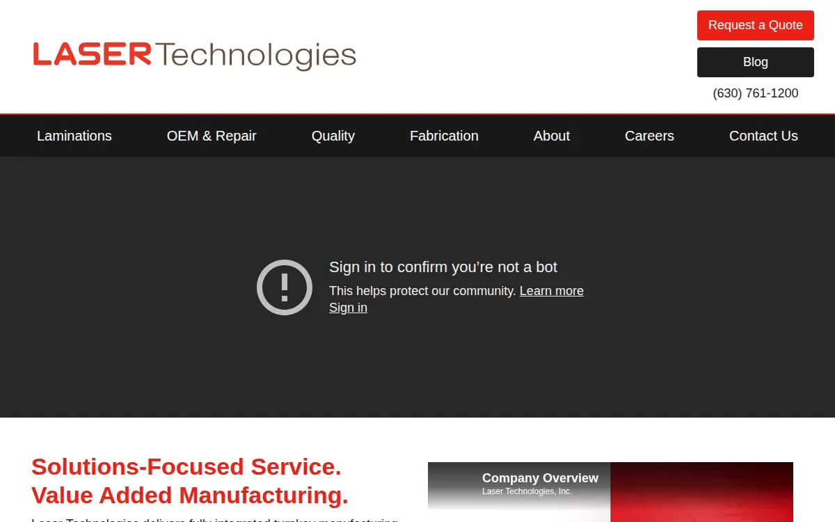 Homepage of Laser Technologies INC