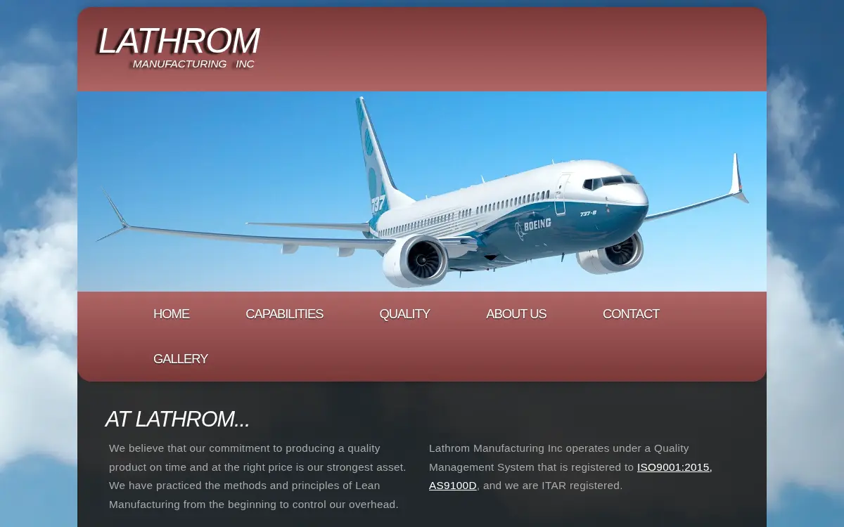 Homepage of Lathrom Manufacturing INC