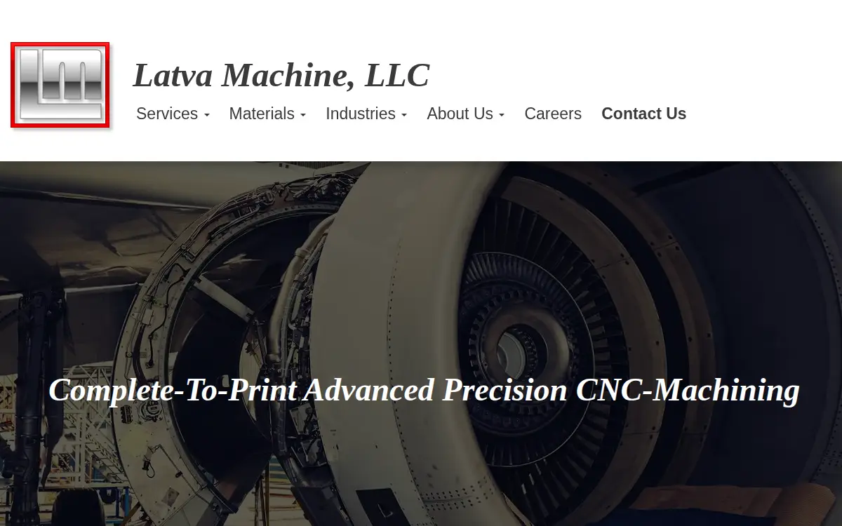 Homepage of Latva Machine, LLC