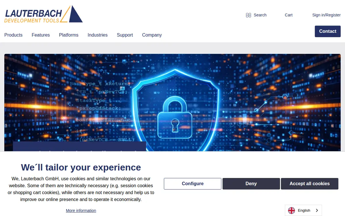 Homepage of Lauterbach, INC.