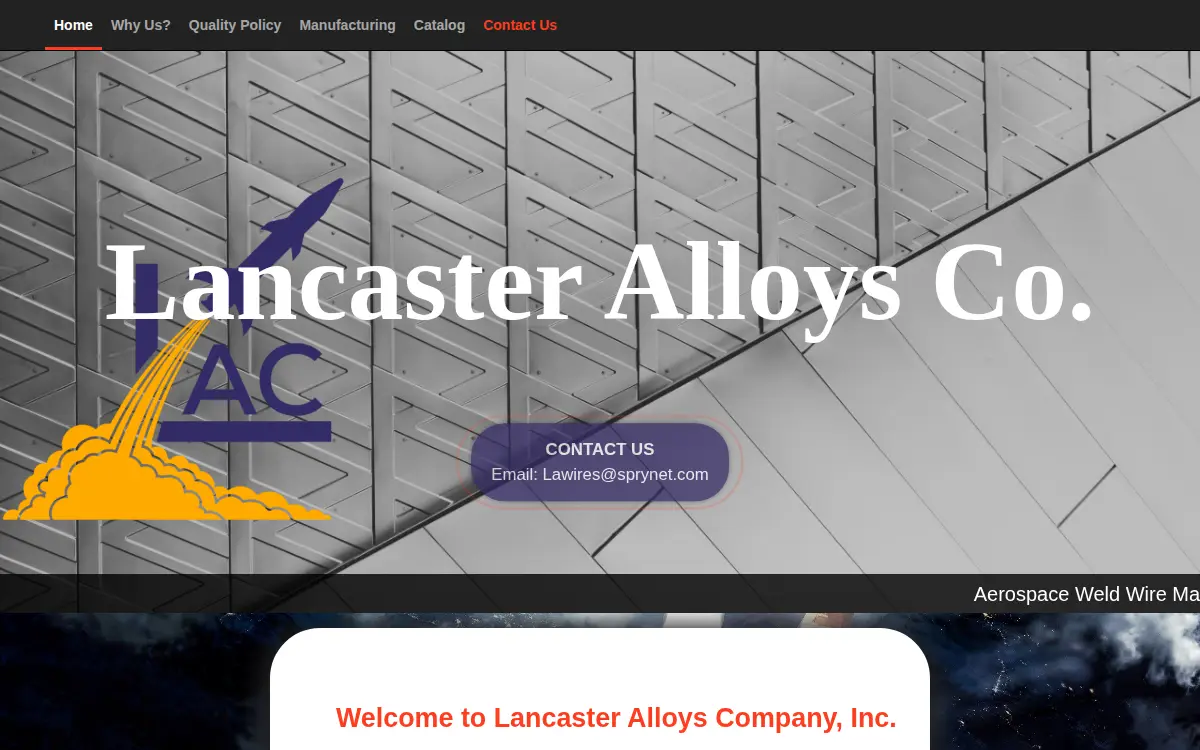 Homepage of Lancaster Alloys Company, INC.