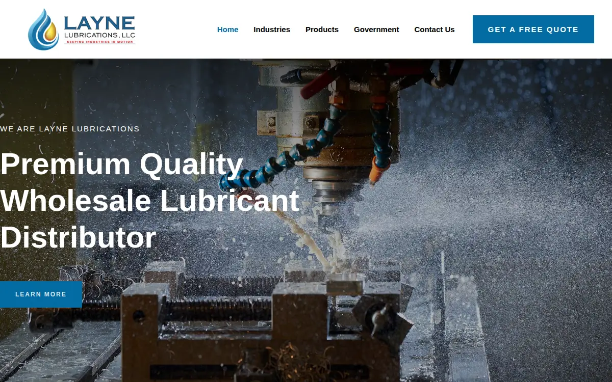 Homepage of Layne Lubrications LLC