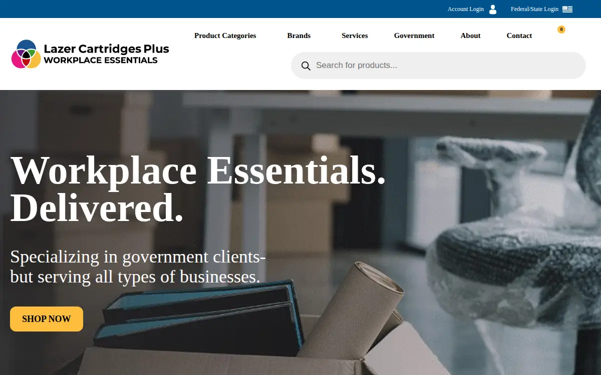 Homepage of Lazer Cartridges Plus, L.l.c.