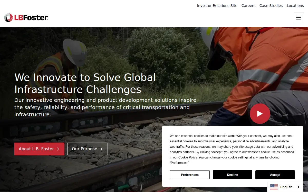 Homepage of L.b. Foster Company
