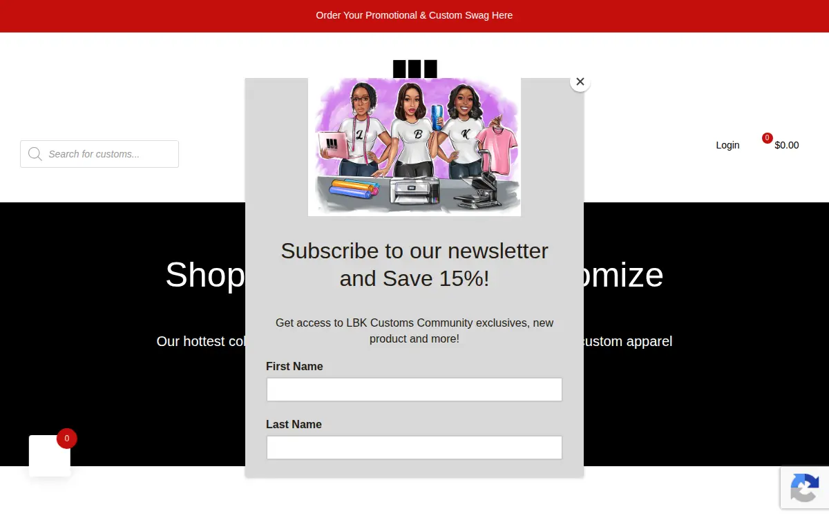 Homepage of Lbk Customs LLC