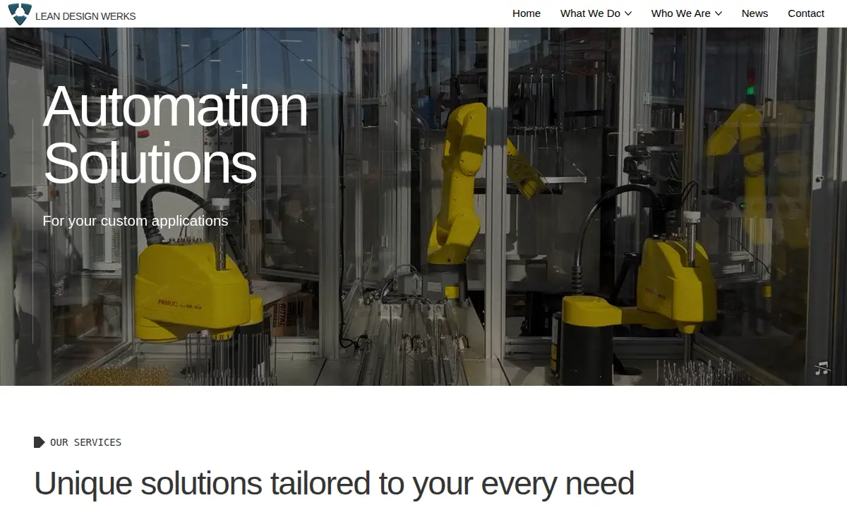 Homepage of Lean Design Werks LLC