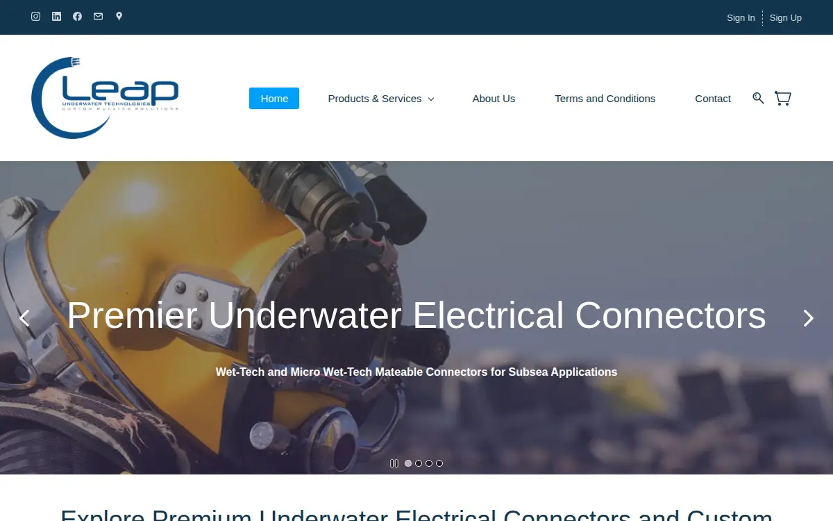 Homepage of Leap Underwater Technologies INC