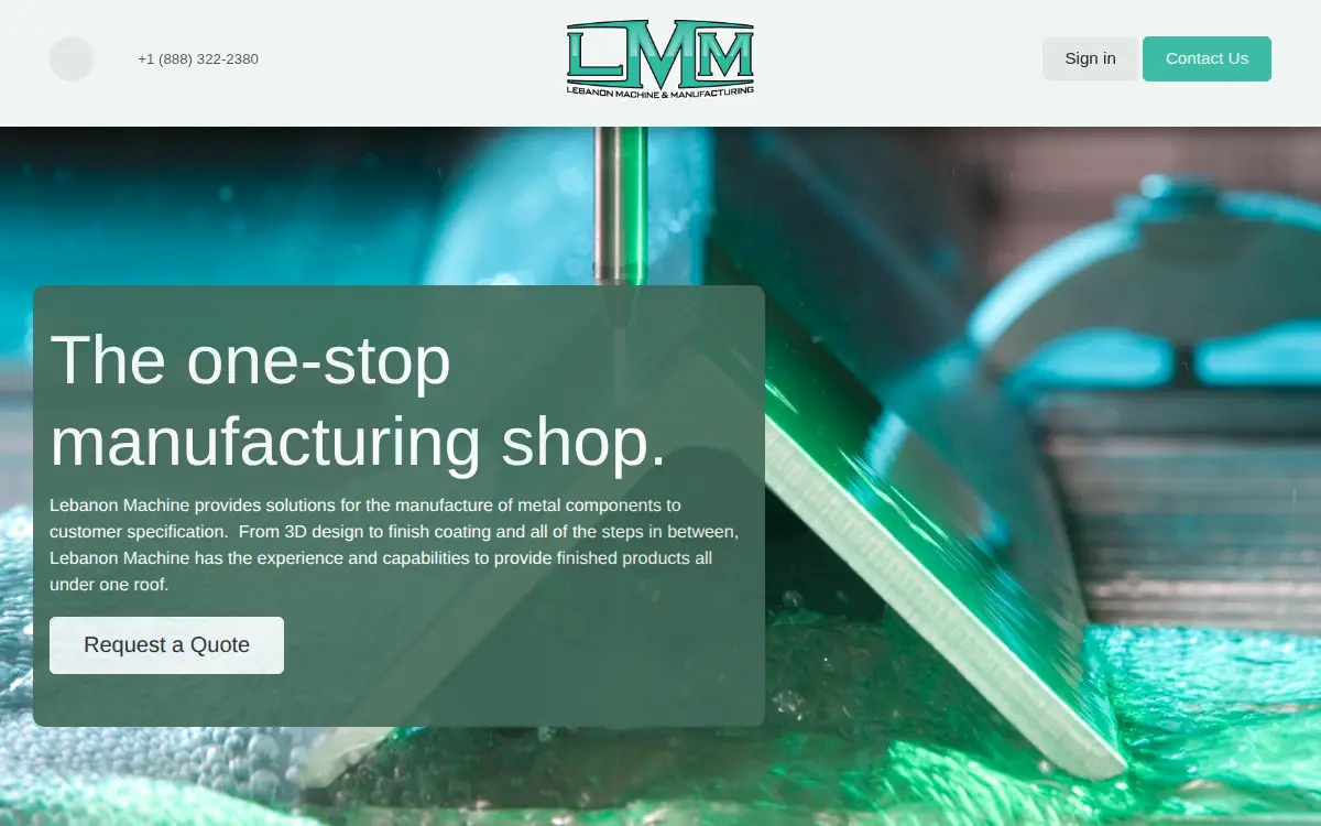 Homepage of Lebanon Machine & Manufacturing CO LLC