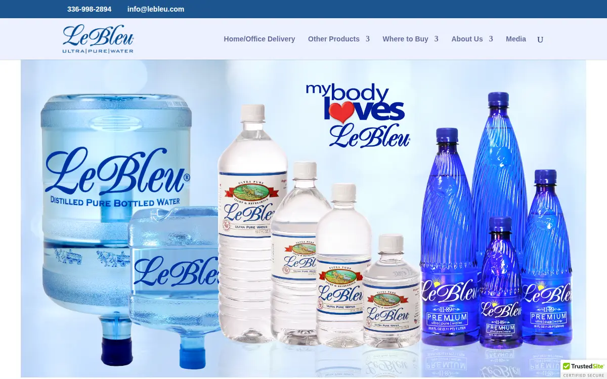 Homepage of Le Bleu Corporation