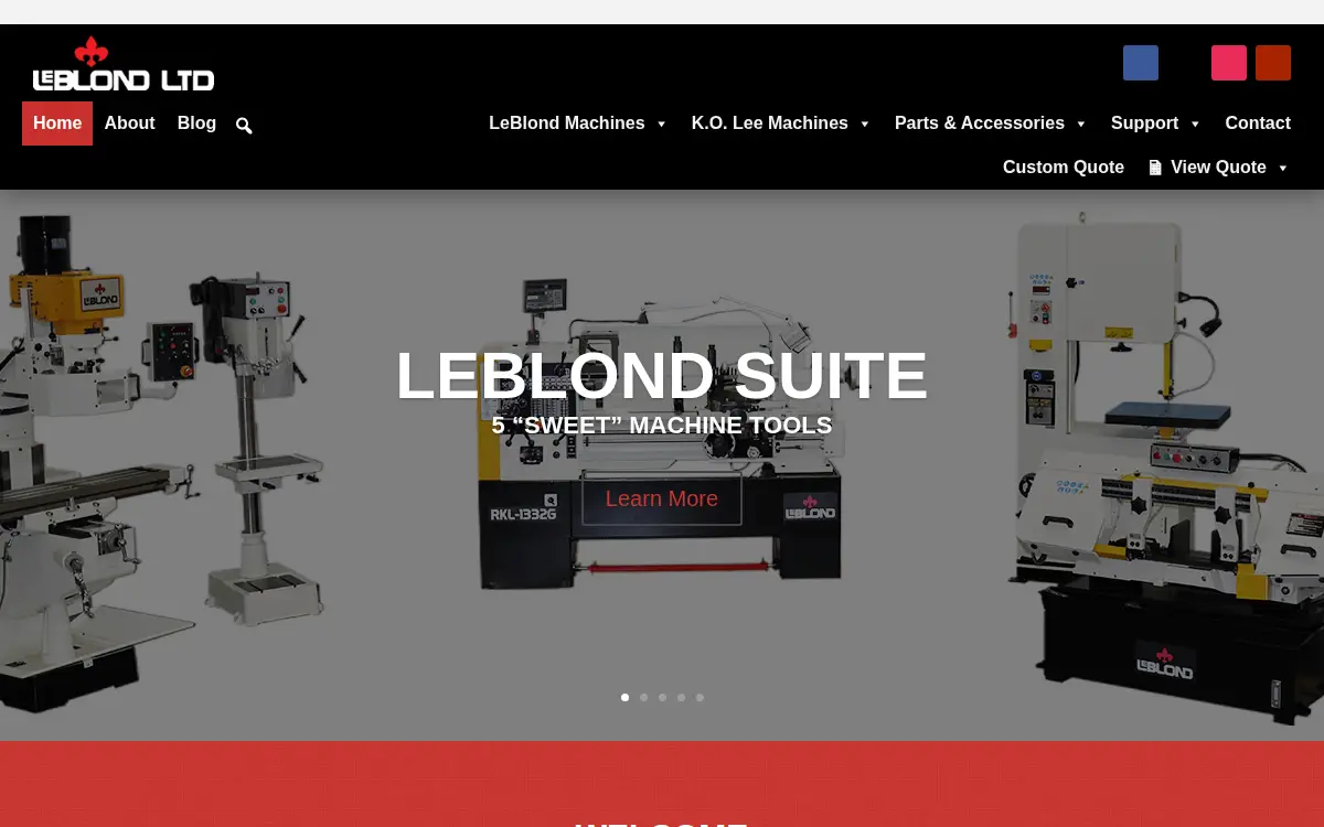 Homepage of Leblond LTD