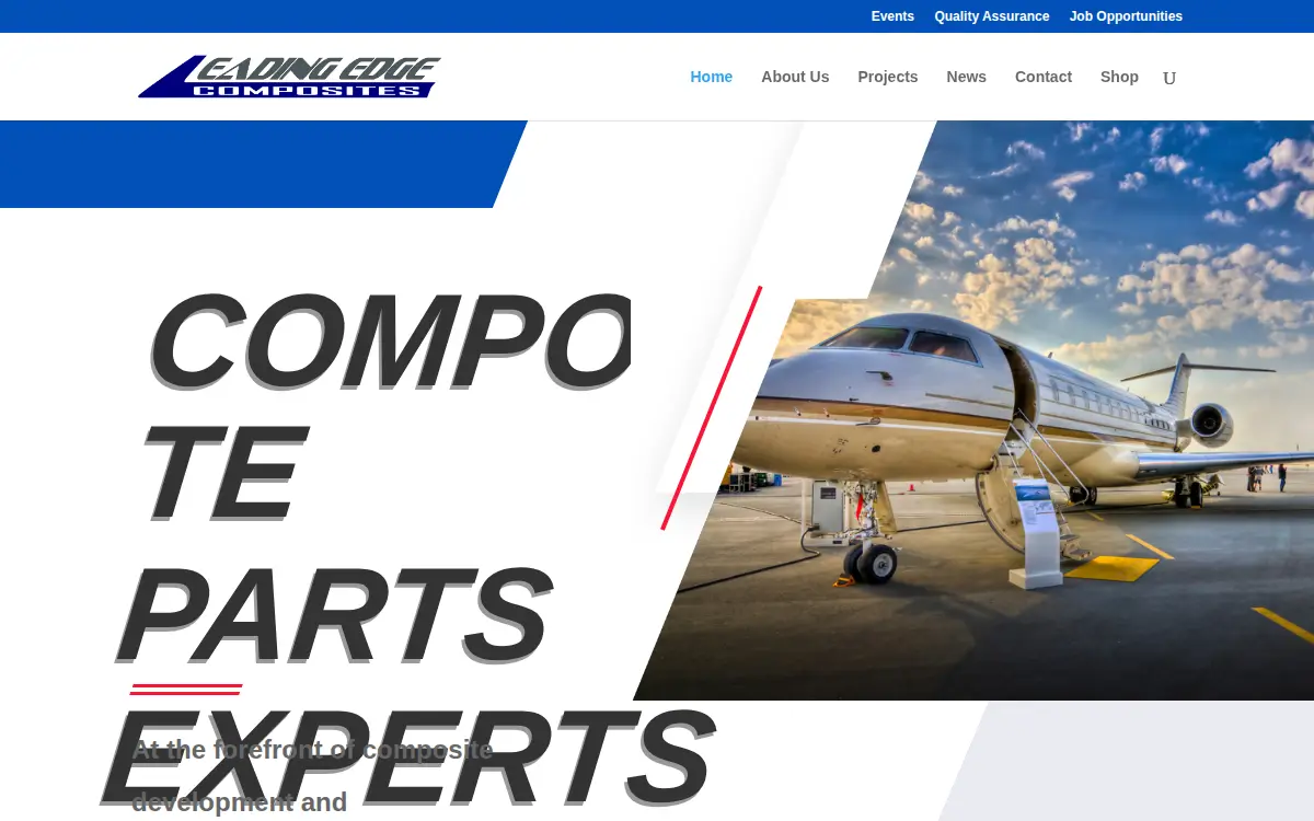 Homepage of Leading Edge Composites, INC.