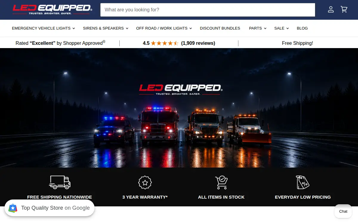 Homepage of Ledequipped.com CORP.