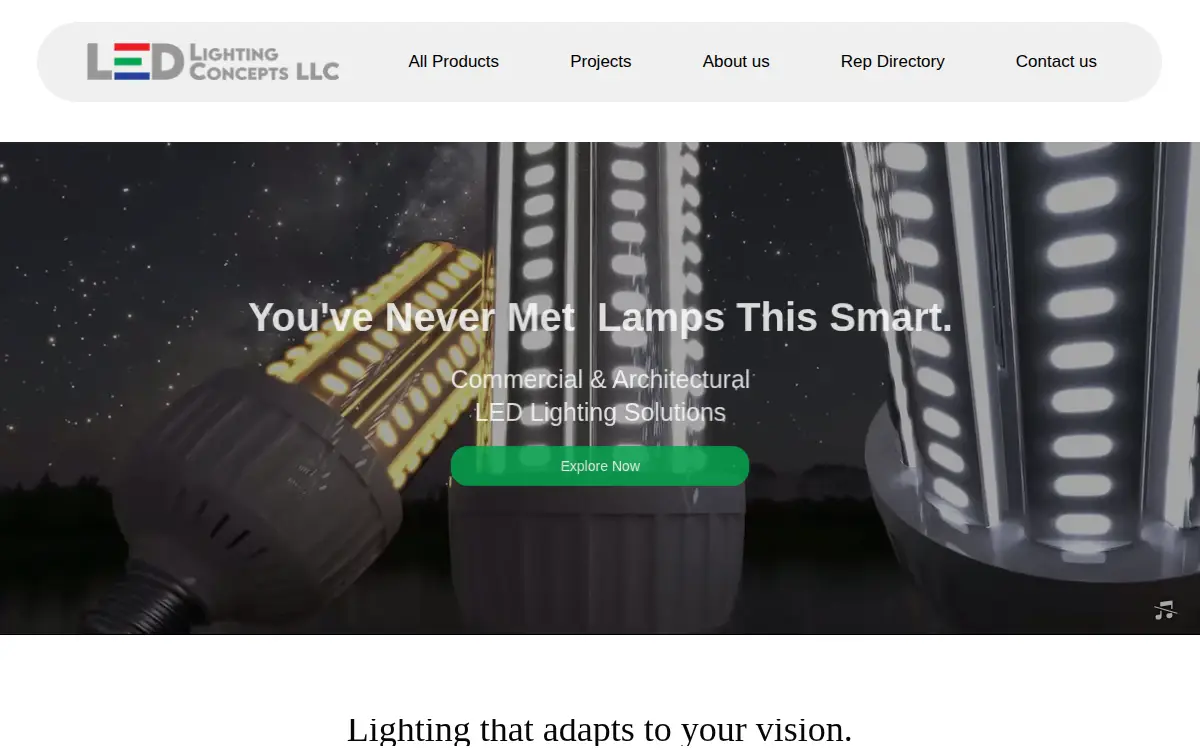Homepage of Led Lighting Concepts, L.l.c.