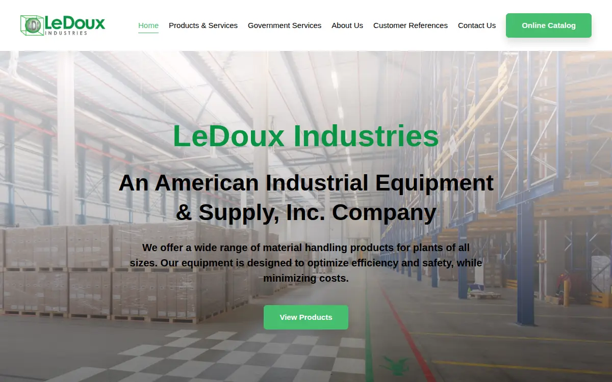 Homepage of American Industrial Equipment & Supply INC.