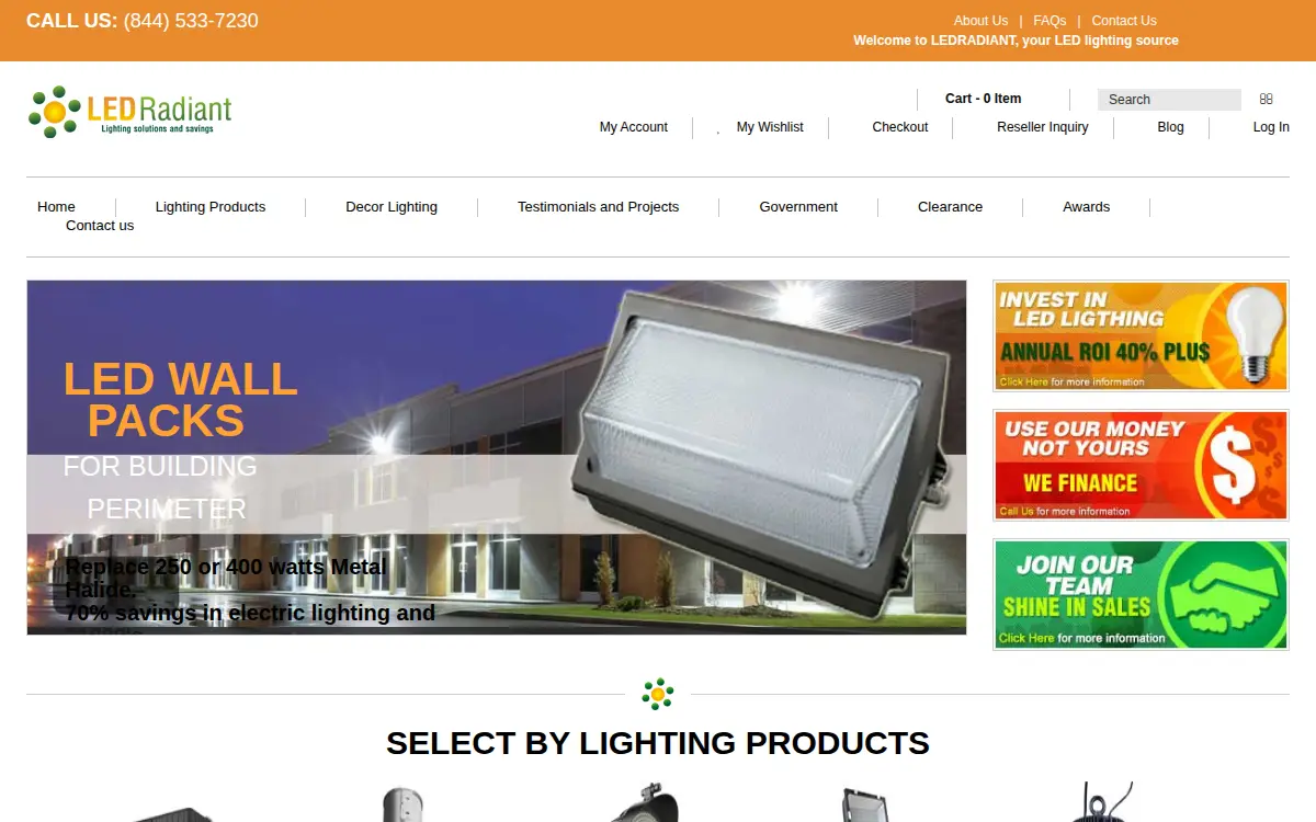Homepage of Ledradiant LLC