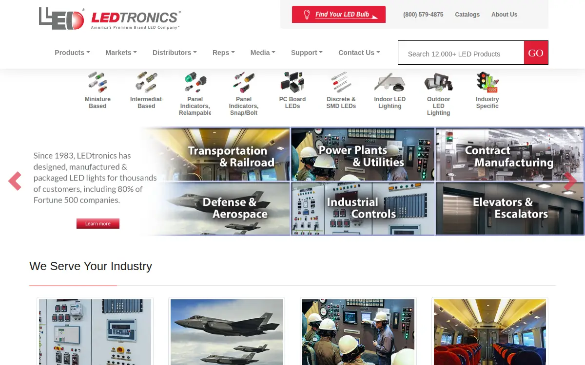Homepage of Ledtronics, INC.
