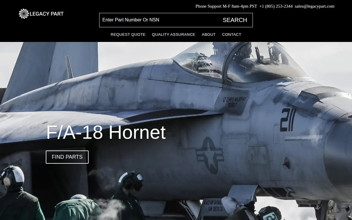 Homepage of Legacy Part, LLC