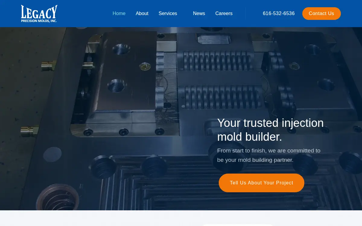 Homepage of Legacy Precision Molds, INC
