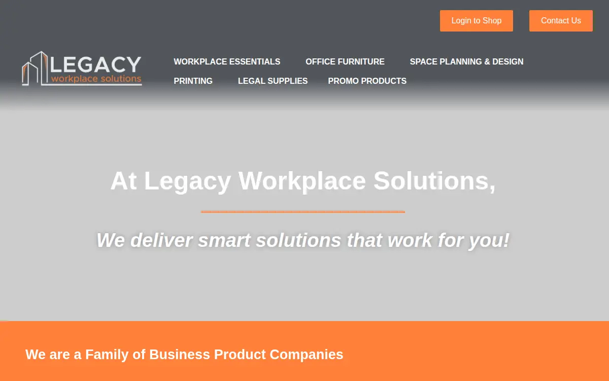 Homepage of Legacy Office Solutions, LLC