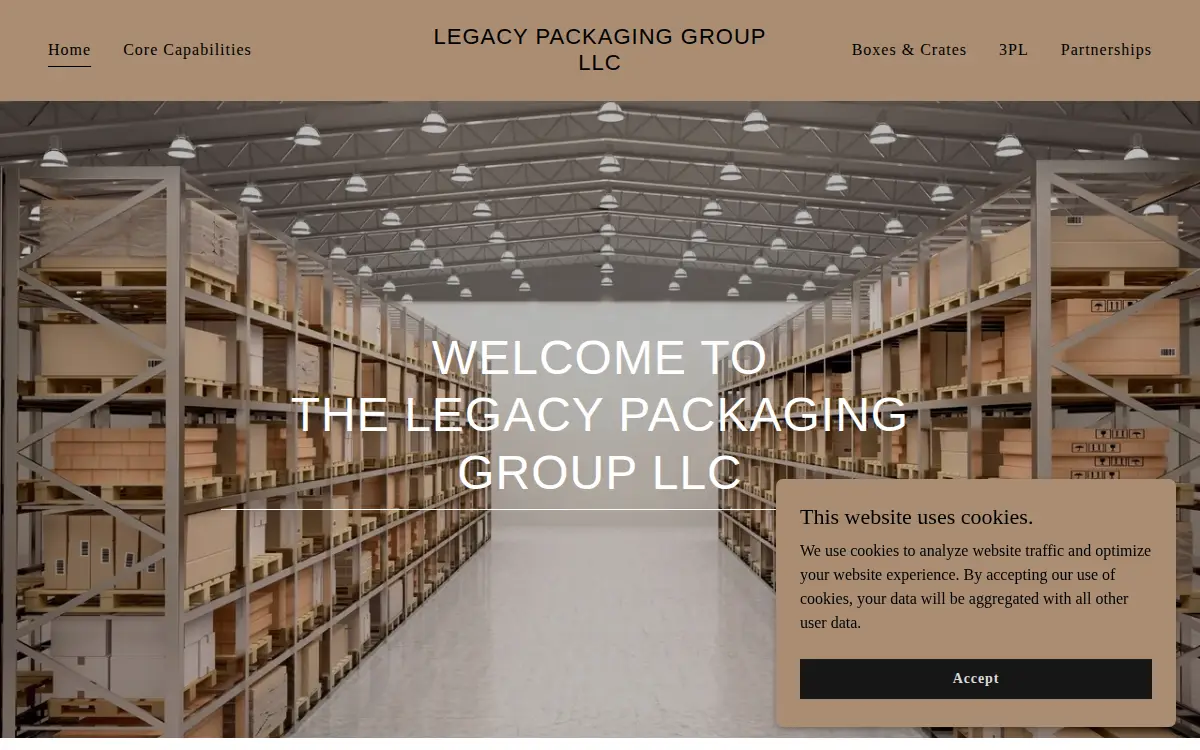 Homepage of The Legacy Packaging Group LLC