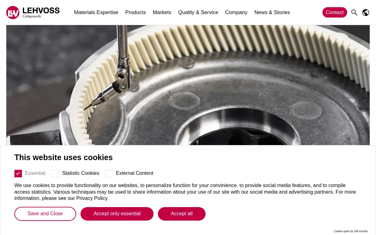 Homepage of Lehvoss North America INC.