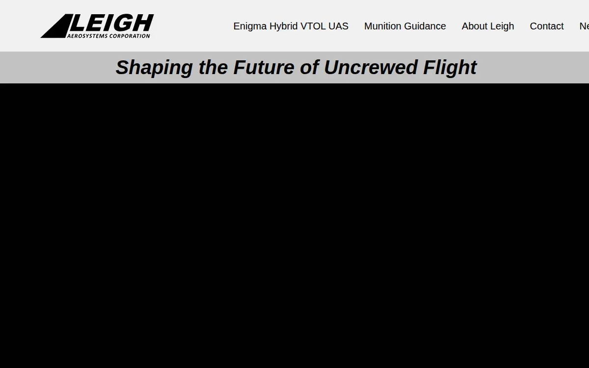Homepage of Leigh Aerosystems Corporation