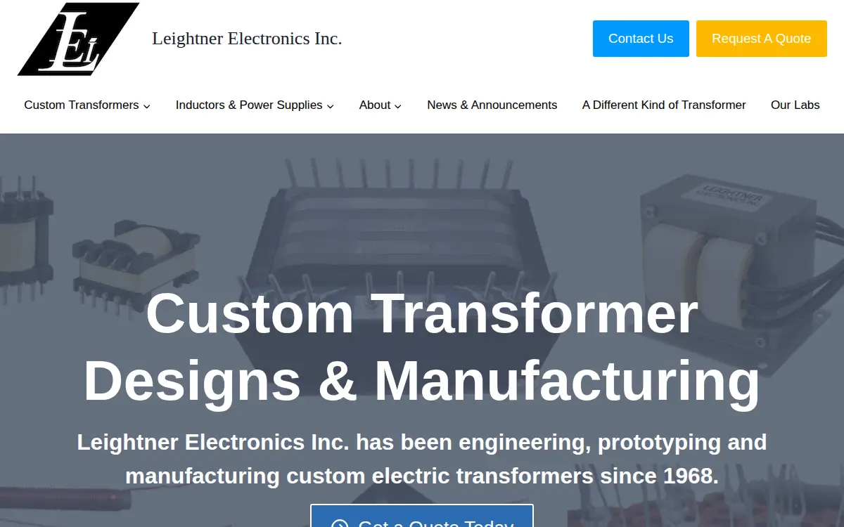 Homepage of "leightner Electronics, Inc."